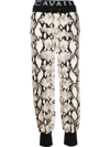 Roberto Cavalli Snakeskin-print Track Pants In Neutral