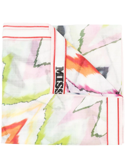 Missoni Graphic-print Scarf In Weiss