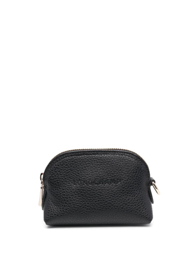 Longchamp Le Foulonné Coin Purse In Black