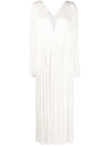 V:pm Atelier Fully Pleated Evening Gown In White