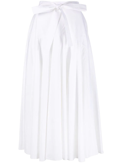 V:pm Atelier Tie-fastening Mid-length Skirt In White