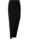 Rick Owens 'theresa' Maxi Black Skirt With Wide Split At The Front In Viscose Blend Woman In Schwarz