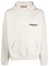 Essentials Logo-print Sweat Jacket In Neutrals
