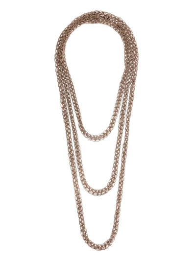 Brunello Cucinelli Monili-chain Twisted Necklace In Brown