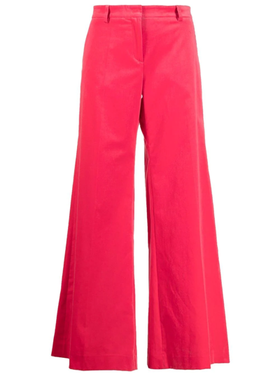 Alberto Biani Pressed-crease Two-pocket Palazzo Trousers In Pink