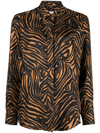 Alberto Biani Zebra-print Silk Shirt In Black