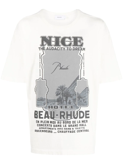 Rhude Graphic-print Short-sleeved T-shirt In Vtg White