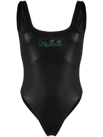 Rotate Birger Christensen Cismione Printed Swimsuit In Black