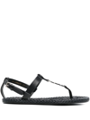 Saint Laurent Cassandra Monogram-logo Sandals In Schwarz