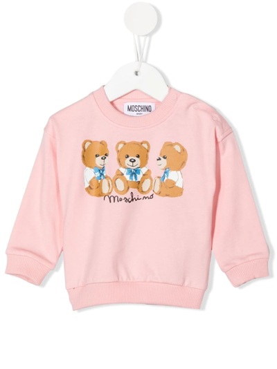 Moschino Babies' Teddy Bear-print Sweatshirt In Rosa