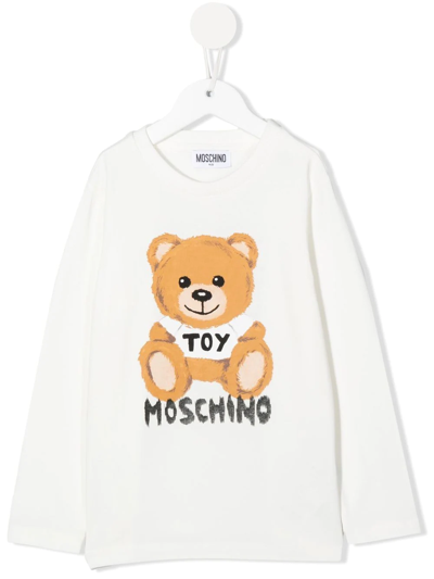 Moschino Toy Print Long-sleeve T-shirt In Weiss