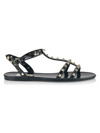 Valentino Garavani Pvc Rockstud Gladiator Sandals In Black