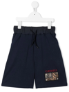 Roberto Cavalli Logo-patch Tack Shorts In Blue