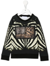 Roberto Cavalli Animal-print Crewneck Sweatshirt In Black