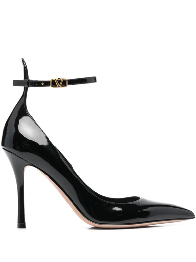 Valentino Garavani 105mm Vlogo Buckle Pumps In Black