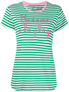 Mc2 Saint Barth Green Cotton T-shirt With Madame À La Plage Embroidery In Green