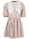 Maje Romelange Geometric-print Linen Mini Dress In White