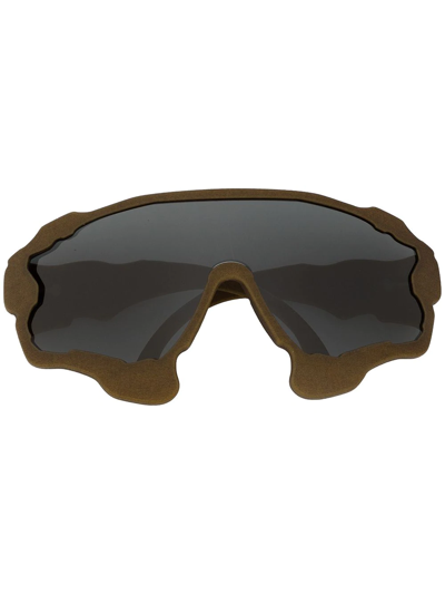 Henrik Vibskov Oversized Visor-frame Sunglasses In Brown