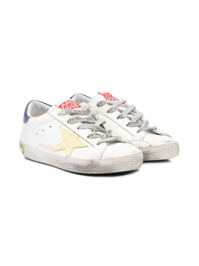 Golden Goose Kids' Distressed-effect Low-top Sneakers In White