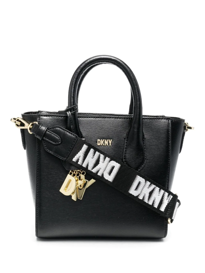 Dkny Logo-plaque Tote Bag In Black