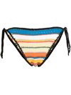 Ganni Crocheted Organic Cotton Bikini Bottoms In Blue