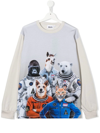 Molo Gots Rin Graphic T-shirt Space Crew In Grey