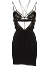 Nensi Dojaka Black Heart Silk Mini Dress In Black