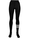 Thom Browne 4 Bar Pointelle-stitch Tights In Black