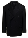 BALENCIAGA BALENCIAGA MANS DOUBLE-BREASTED BLACK WOOL JACKET