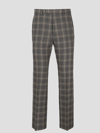 Gucci Wide Trousers In Prince Of Wales In Grey