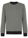 Balmain Monogram-jacquard Cotton-jersey Sweatshirt In Ivory