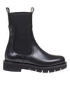 FERRAGAMO SALVATORE ROOK BOOTS IN LEATHER WITH ELASTIC SIDE