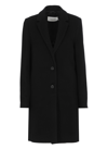 Calvin Klein Womens Single-breasted Wool Blend Coat In Ck Black