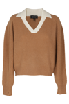 Rag & Bone Pierce Ribbed Cashmere Polo Sweater In Camel