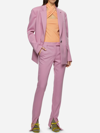 Attico Abram Split Hem Slim Fit Gabardine Pants In Pink