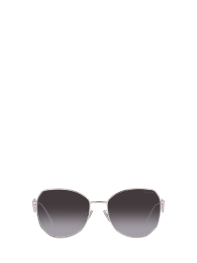 Prada Pr 57ys Aviator Steel And Polyamide Sunglasses In Gray / Silver