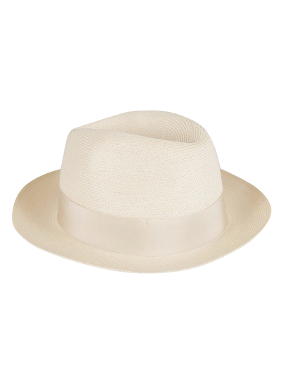 Borsalino Canapa Bow Detail Hat In Grezzo 8671