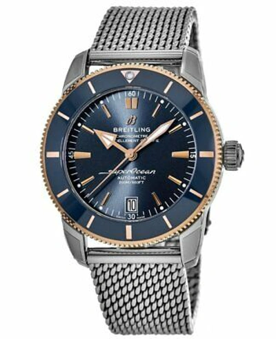 Pre-owned Breitling Superocean Heritage 42 Blue Dial Rose Men's Watch Ub2010161c1a1