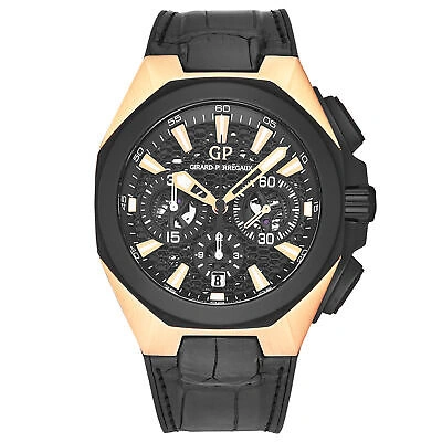 Pre-owned Girard-perregaux Gp Men's 'world Timer' Chronograph Black Dial Automatic Watch 49971-34-632-bb6c