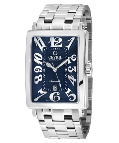 Pre-owned Gevril Men's 15003b Avenue Of America Swiss Automatic Sellita Steel Watch