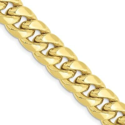 Pre-owned Superdealsforeverything Real 10kt Yellow Gold 9.3mm Semi-solid Miami Cuban Chain; 24 Inch; Lobster Clasp