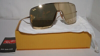 Pre-owned Ray Ban Sunglasses Wings Ii 24k Gold Gold Mirror Rb3697k 909403 35 140