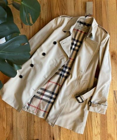 Pre-owned Burberry Womens Harbourne Trench Jacket Coat Us 10 M Stone Beige In Stone/beige