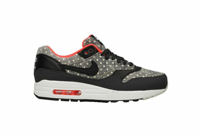 Pre-owned Nike Size 13 Men Air Max 1 Ltr Prem Shoes 705282 002 Black Grey Dots In Gray