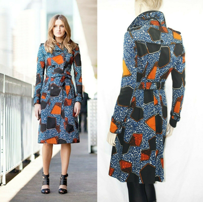 Pre-owned Burberry $2,995 Runway  Prorsum 6 8 40 Eclectic Print Trench Coat Women Lady In Multicolor