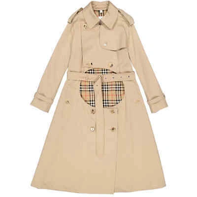 Pre-owned Burberry Cotton Gabardine Step-through Double-breasted Trench Coat In Check Description