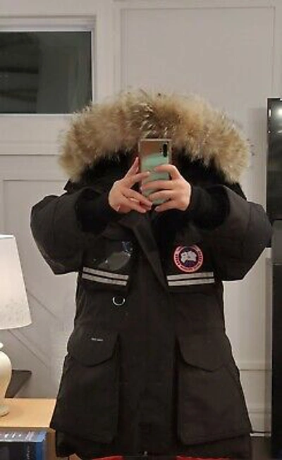 Pre-owned Canada Goose 2022 Grey Label Hologram Tag Black  Snow Mantra Medium Parka Jacket In Gray