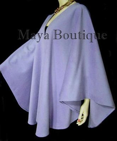 Pre-owned Maya Matazaro Cashmere Cape Ruana Coat Wrap Periwinkle Usa Made  In Blue