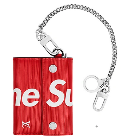 Pre-owned Louis Vuitton X Supreme Leather Chain Wallet Epi Leather - Red - M67755 Rare
