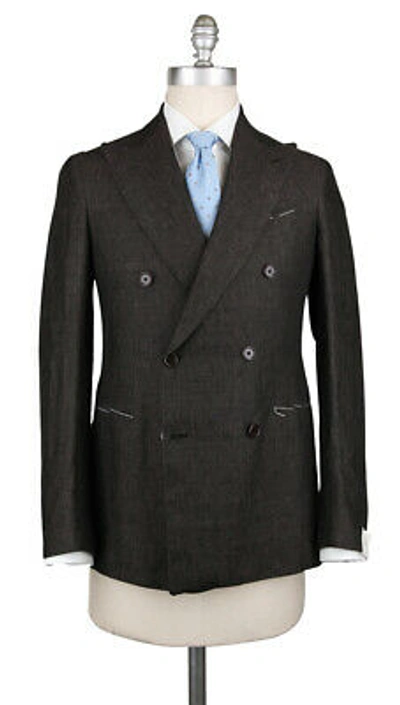 Pre-owned Luigi Borrelli Dark Brown Linen Suit - (lb169861r8)